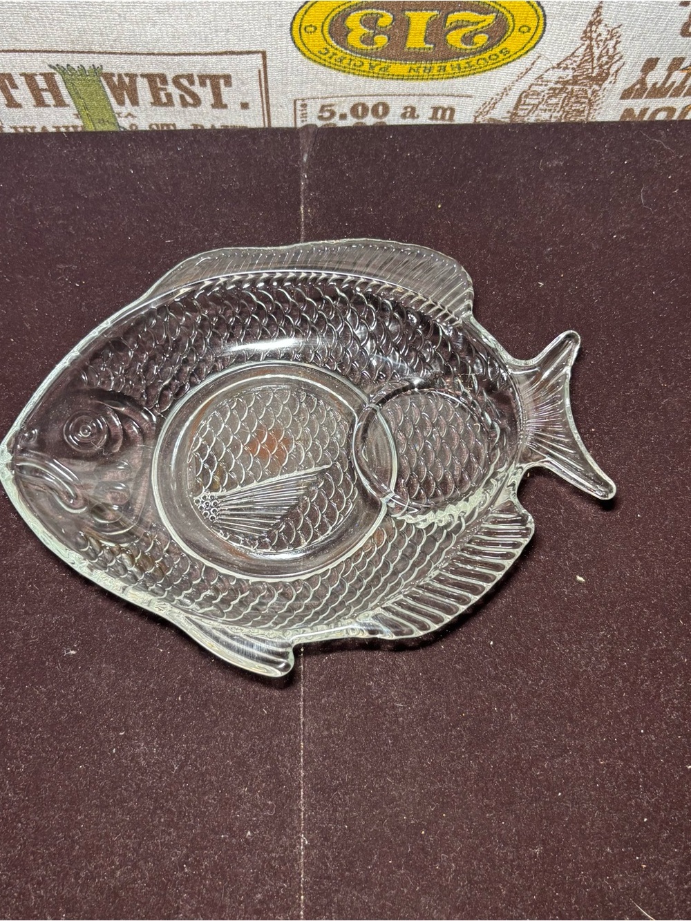 Clear Glass Fish-Shaped Serving Dish for Aquarium & Fish-Themed Decor